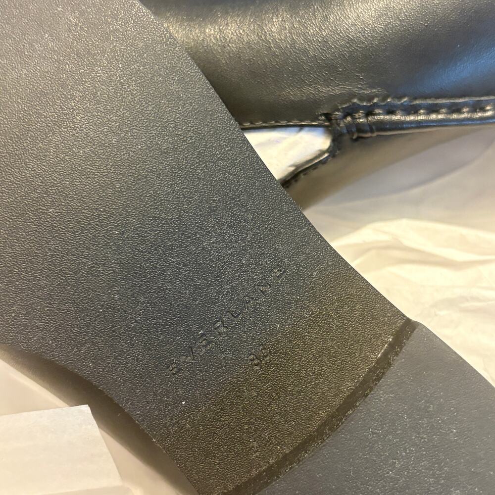 Everlane Modern Loafer 8 NWT Black Leather Flats Academia 90s Y2K Prep - Picture 8 of 8